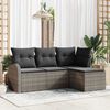 vidaXL Tuin Sofa Set Grijs poly rattan