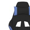 vidaXL Massage gamestoel stof zwart en blauw
