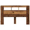 vidaXL Hoofdeinde met LED 160x18,5x103,5 cm bewerkt hout oud hout