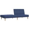 vidaXL Slaapbank 2-zits met hocker stof blauw