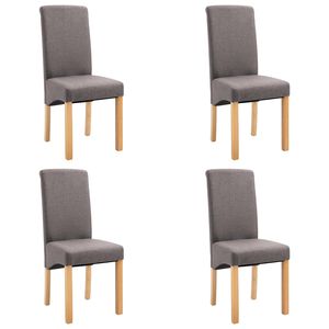 vidaXL Eetkamerstoelen 4 st stof taupe