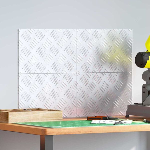 vidaXL Trap Tread Rechthoekig 4 pcs Zilver 30 x 20 cm Aluminium