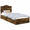 vidaXL Opslag bed met lade Gerookt eiken 90 x 200 cm Bewerkt hout