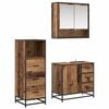 vidaXL Badkamermeubelset met lade 3 pcs Oud Hout Bewerkt hout
