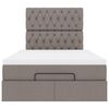 vidaXL Ottoman bed met matras 120x190 cm stof taupe