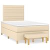 vidaXL Boxspring met matras stof cr&egrave;mekleurig 120x190 cm