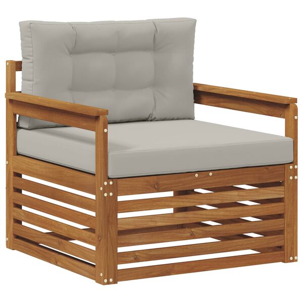 vidaXL Buiten bankenset Massief Acaciahout en Polyester Naturel