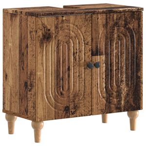 vidaXL Badkamer wastafelkast ALKMAAR Oud hout 59,5 x 31,5 x 59 cm