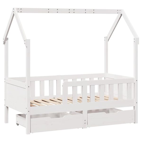 vidaXL Kinderbedframe met lades 80x170 cm massief grenenhout