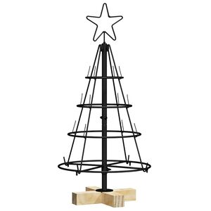 vidaXL Kerst Cone Boom met standaard Zwart 60 cm Staal