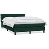 vidaXL Boxspring met matras fluweel donkergroen 160x210 cm