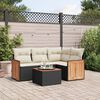 vidaXL 5-delige Loungeset met kussens poly rattan zwart