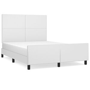 vidaXL Bedframe met hoofdbord kunstleer wit 140x200 cm