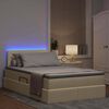 vidaXL Opbergbed met LED met matras Crème 120 x 200 cm Polyester