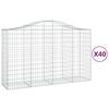 vidaXL Schanskorven 40 st gewelfd 200x50x120/140 cm ijzer