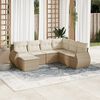 vidaXL 7-delige Loungeset met kussens poly rattan beige