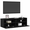 vidaXL TV Wandkast 2 pcs Zwart eiken 100 x 30 x 30 cm Bewerkt hout