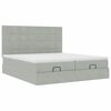 vidaXL Ottoman bed met matrassen en LED's 160x200cm fluweel lichtgrijs