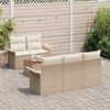 vidaXL Tuinbankenset met opslag 6 pcs Beige en Cr&egrave;me poly rattan