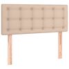 vidaXL Boxspring met matras kunstleer cappuccinokleurig 120x190 cm