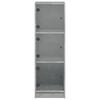 vidaXL Hoge kast met glazen deuren 35x37x109 cm betongrijs