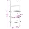 vidaXL Ladderrek met 4 schappen 64x35x152,5 cm lichtbruin en zwart
