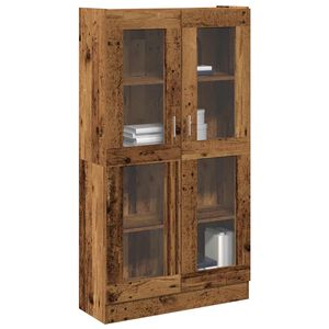 vidaXL Hoge kast 82,5x30,5x150 cm bewerkt hout oud houtkleurig