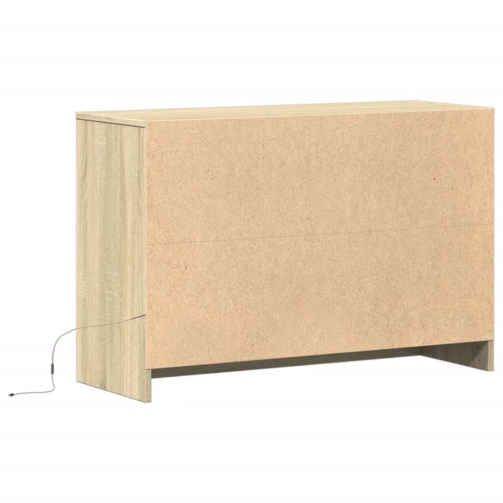 vidaXL Tv-meubel met LED 91x34x61 cm bewerkt hout sonoma eikenkleurig