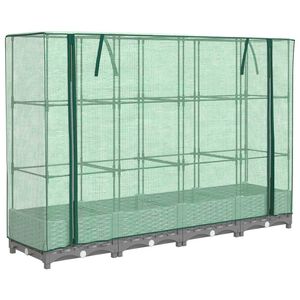 vidaXL Plantenbak verhoogd met kashoes 160x40x123 cm rattanlook