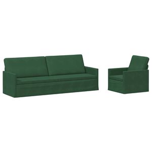 vidaXL Bankstel 2 pcs Jungle Groen Katoen Stof