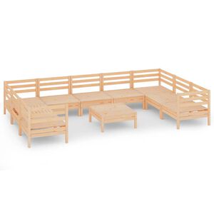 vidaXL 10-delige Loungeset massief grenenhout