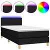 vidaXL Boxspring met matras en LED stof zwart 90x190 cm