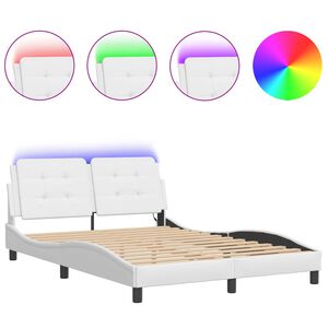 vidaXL Bedframe met LED zonder matras "Zadar" wit 120x200 cm