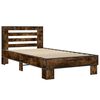 vidaXL Bedframe bewerkt hout en metaal gerookt eikenkleurig 100x200 cm
