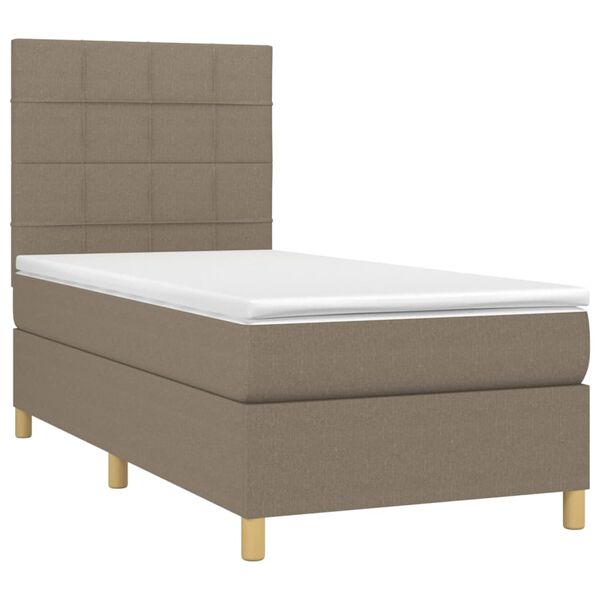 vidaXL Boxspring met matras stof taupe 90x190 cm