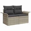 vidaXL Tuin Sofa Set met kussen 8 pcs Lichtgrijs poly rattan