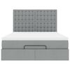 vidaXL Ottoman bed met matras 140x200cm stof lichtgrijs