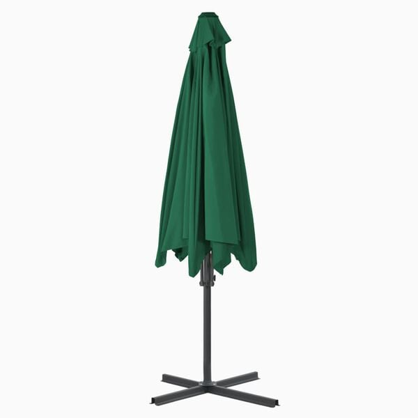 vidaXL Parasol met stalen paal 300 cm groen
