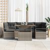 vidaXL Tuin Sofa Set met opslag 7 pcs Grijs Poly riet