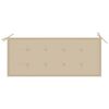 vidaXL Tuinbank met beige kussen 120 cm massief teakhout