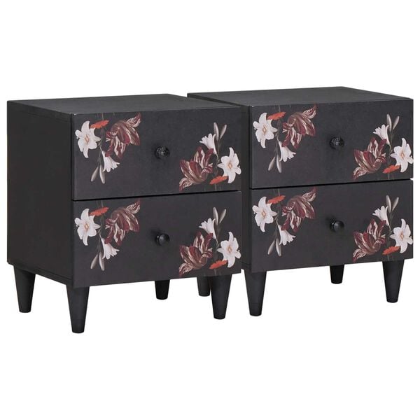 vidaXL Nachtkastje 2 pcs Bruin 40 x 33,5 x 46 cm Massief Mango Hout