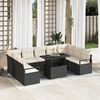 vidaXL Tuin Sofa Set met opslag 10 pcs Zwart Poly riet