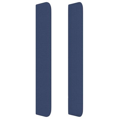 vidaXL Hoofdbord met randen 203x16x118/128 cm stof blauw