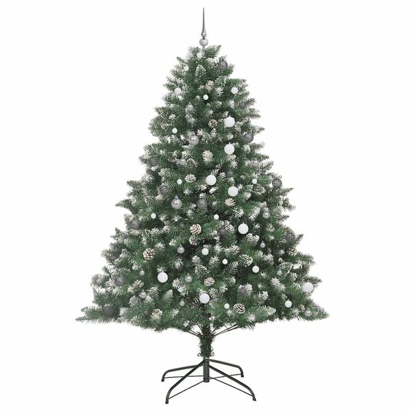 vidaXL Kunstkerstboom met 300 LED Groen 240 cm PVC en Plastic en Staal