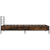 vidaXL Bedframe bewerkt hout en metaal gerookt eikenkleurig 90x190 cm