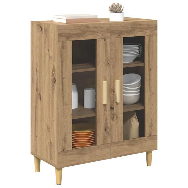vidaXL Dressoir Artisan Eiken 69,5 x 34 x 90 cm Bewerkt hout