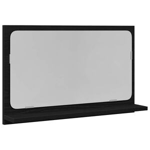 vidaXL Spiegelplank Zwart Eiken 60 x 10,5 x 37 cm Bewerkt hout