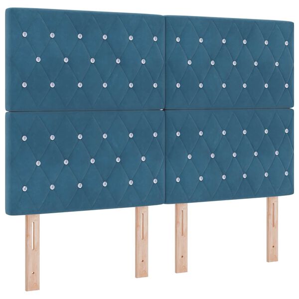 vidaXL Boxspringbed met matras Donkerblauw 140 x 200 cm Stof