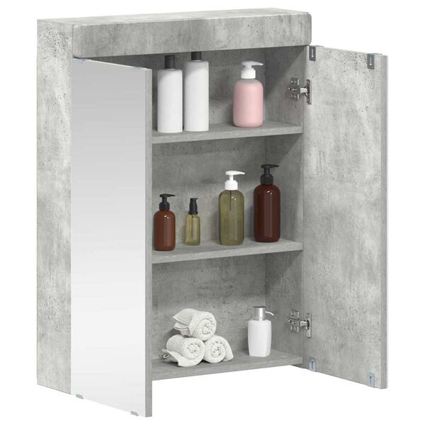 vidaXL Badkamer spiegelkast TULUM Beton Grijs 60 x 16,5 x 78 cm