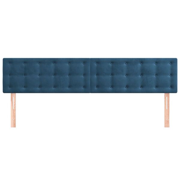 vidaXL Hoofdborden 2 st 90x5x78/88 cm fluweel donkerblauw